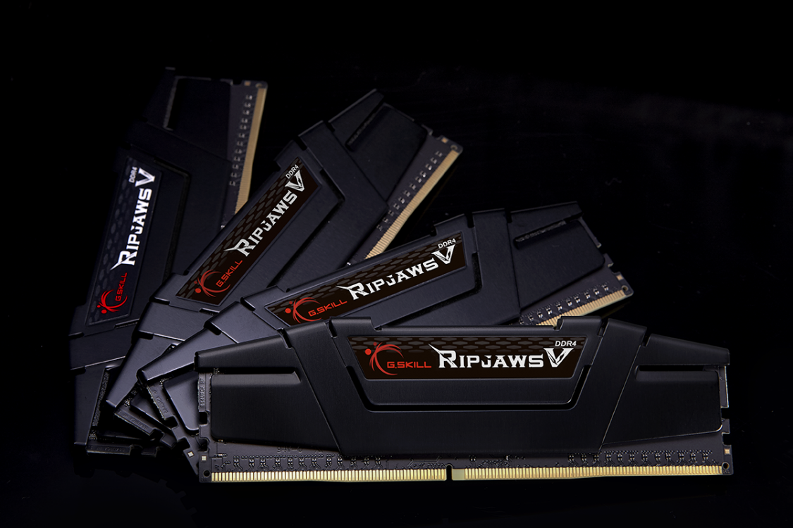 Memória G.SKILL 64GB DDR4 3200MHz Kit(4x16GB) RipjawsV Black